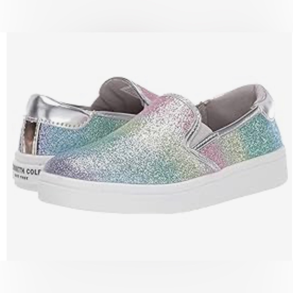 New Kenneth Cole Girls size 4 glitter slips ons